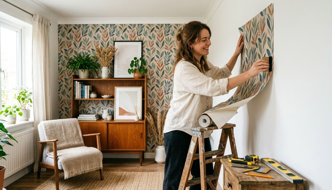 Décorer sans percer : astuces pour transformer un mur avec du papier peint